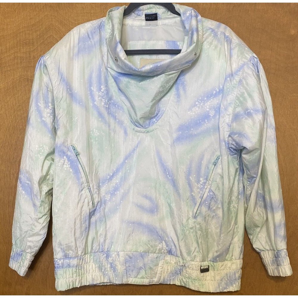 Vintage White Stag Ski Jacket Womens SMALL Nylon Pullover Galaxy Pockets Winter